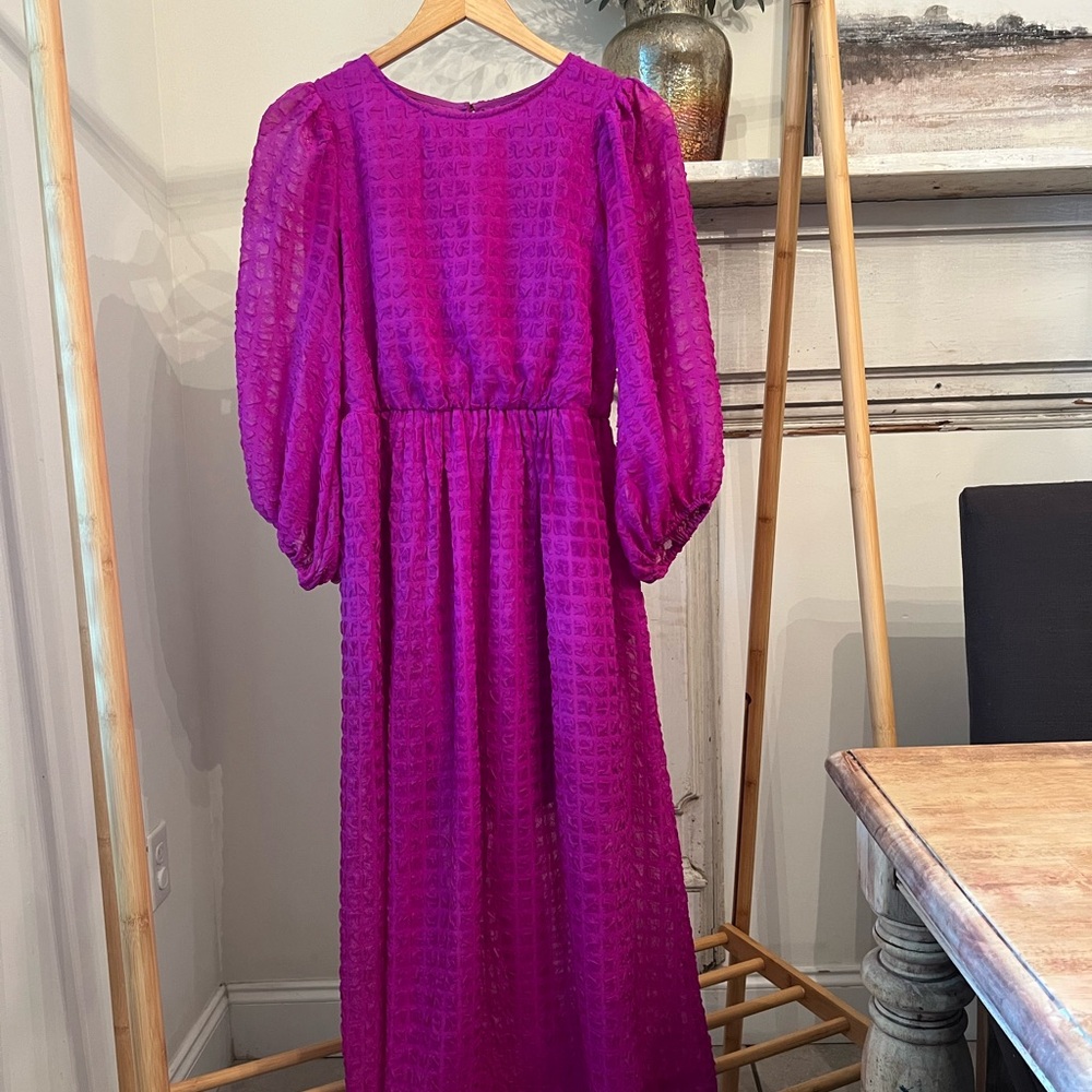 Vibrant Purple Long Sleeve Dress